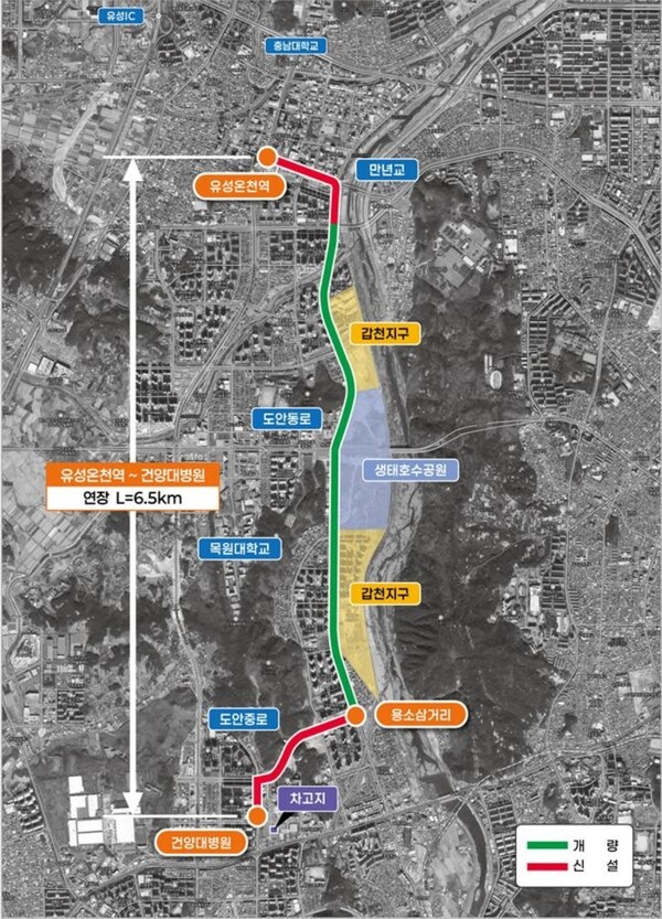 대전시 신교통수단 시범사업 주민설명회-노선안[사진=대전시]